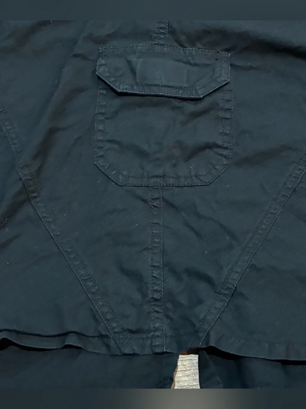 Black Organic Cotton A-Line Skirt Size 6 Stretch Utility Pocket Casual